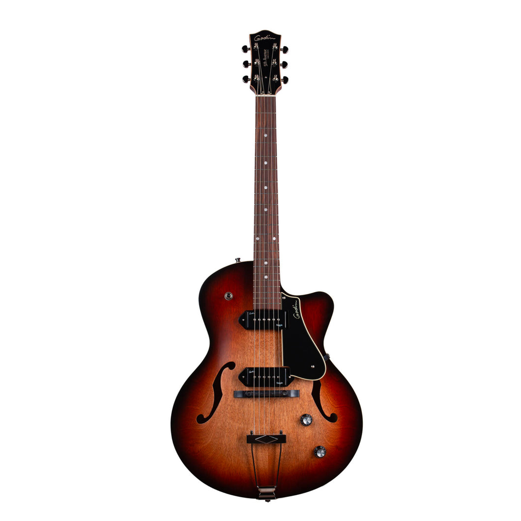 Godin 053162 5th Avenue CW Kingpin II Vintage Burst - Made in Canada