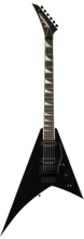 Load image into Gallery viewer, Black electric guitar with a unique body shape
