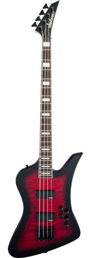 Jackson  JS Series Kelly™ Bird JS3Q, Amaranth Fingerboard, Transparent Red Burst Bass Guitar - See Description