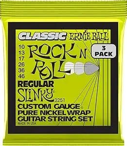 Ernie Ball 3-Pack Regular Slinky Rock N Roll Electric Strings 10-46