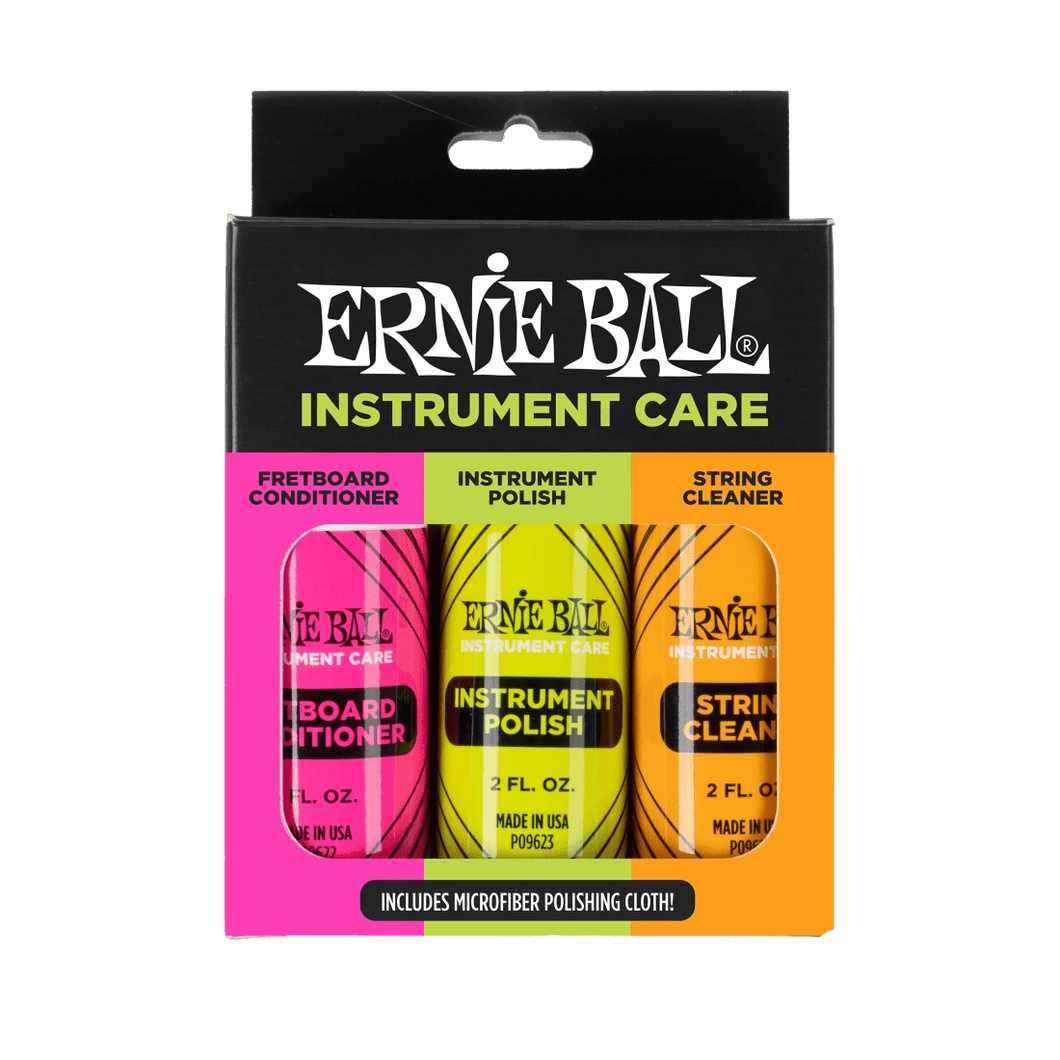 Ernie Ball Instrument Care 3-Pack with Microfiber Cloth