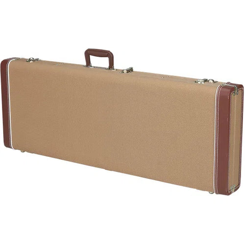 Fender Deluxe Jazz Bass Hardshell Case - Tweed with Red Poodle Plush Interior-(8114952667391)