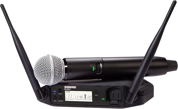 Shure GLXD24+/SM58 Dual Band Pro Digital Wireless Microphone System with SM58 Handheld Vocal Mic - See Description