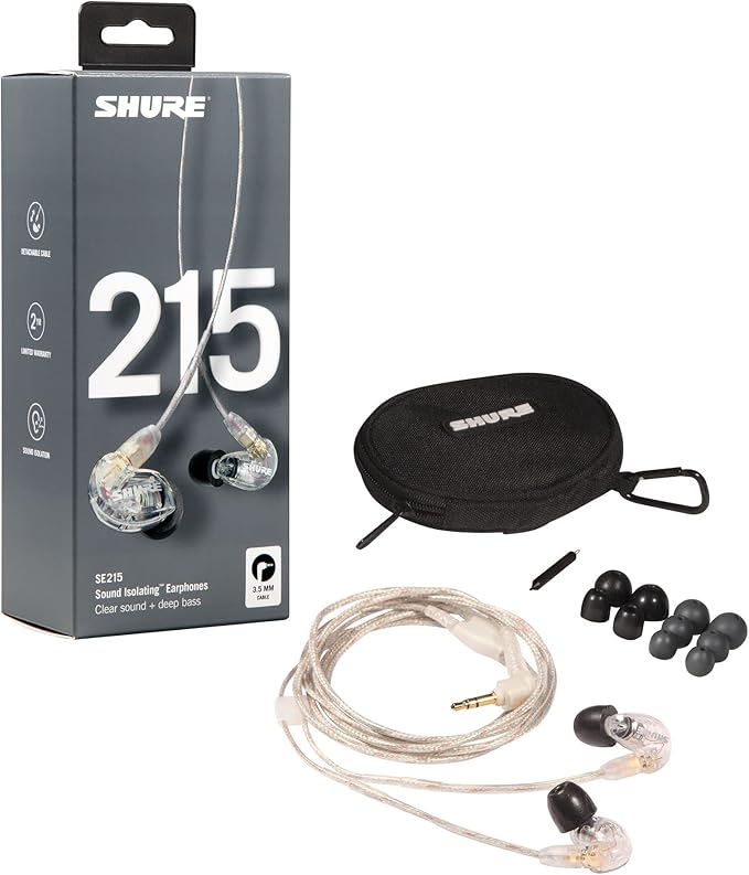 Shure SE215 PRO Wired Earbuds -Professional Sound Isolating Earphones - See Description