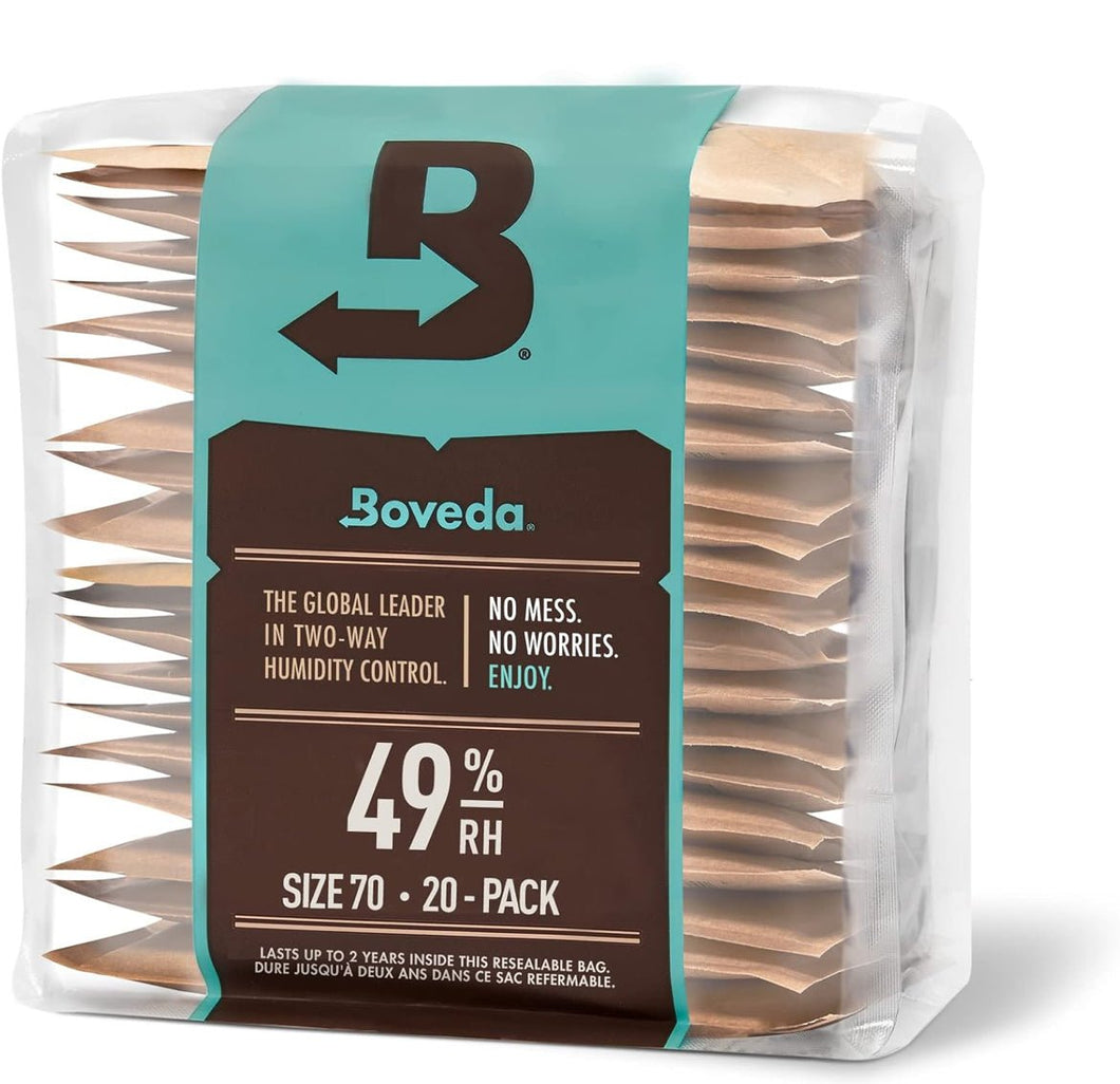 Boveda 70g 49% RH 2-Way Humidity Control Pack - 20 Pieces Individually Wrapped
