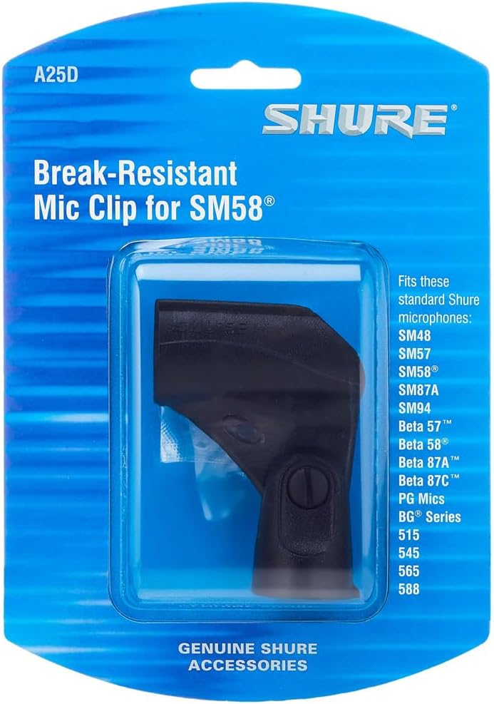 Shure A25D Microphone Clip - Stand Adapter for Handheld Mics with 3/4