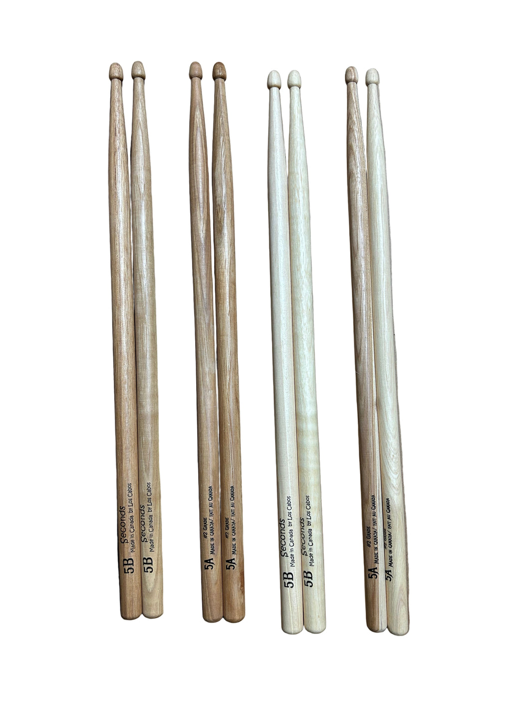 5 Pairs of Los Cabos Drum Sticks #2 Grade - Made In Canada - Black Friday Sale