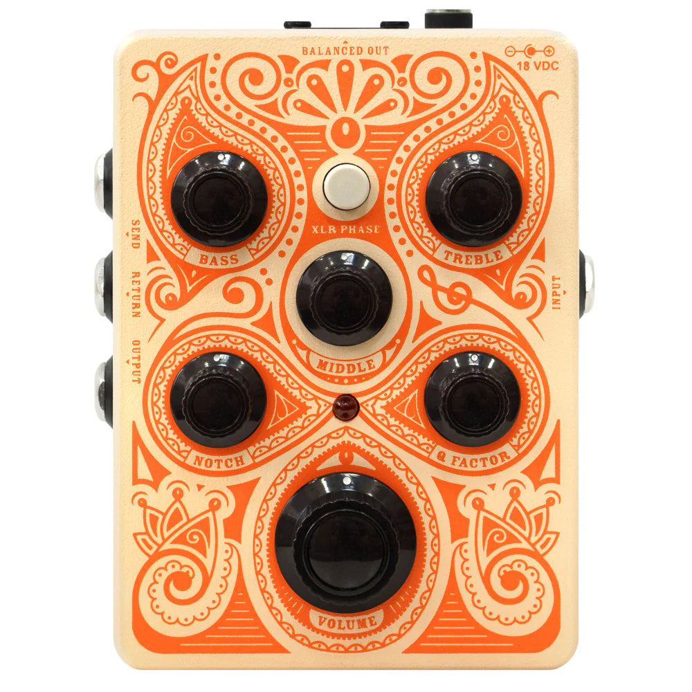 Orange ACOUSTIC-PEDAL Single ended Class A Acoustic Preamp, EQ, notch filter, Buffered FX Loop, 18v power supply