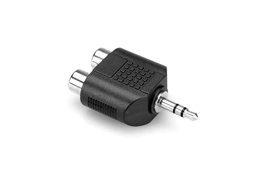 Hosa Adaptor, Dual RCA to 3.5 mm TRS