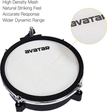 Charger l&#39;image dans la galerie, Avatar DRM21108 Dual-Zone Mesh Head Snare/Tom Pad Bundle for Electronic Drum Set, 8 Inch
