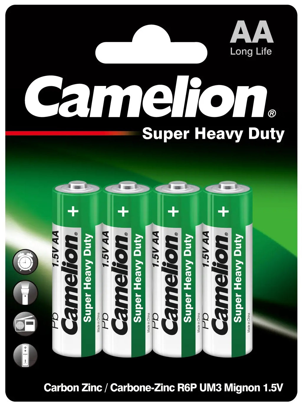 CAMELION AA SUPER HEAVY DUTY BATTERY - 4 PACK-(8122322288895)