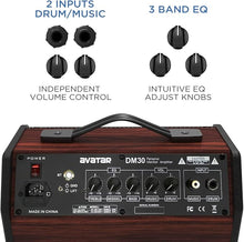 Load image into Gallery viewer, AVATAR DM30  DRUM AMP MONITOR WITH BLUETOOTH 30 WATTS RMS
