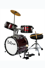 Load image into Gallery viewer, De Rosa USA 3 Piece 12&quot; Kid&#39;s Junior Drum Set Complete - Black Friday Sale
