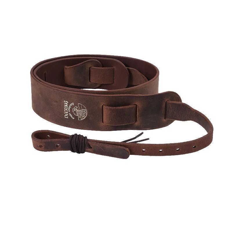 DEERING S-DR RUSTIC LEATHER BANJO STRAP - BROWN