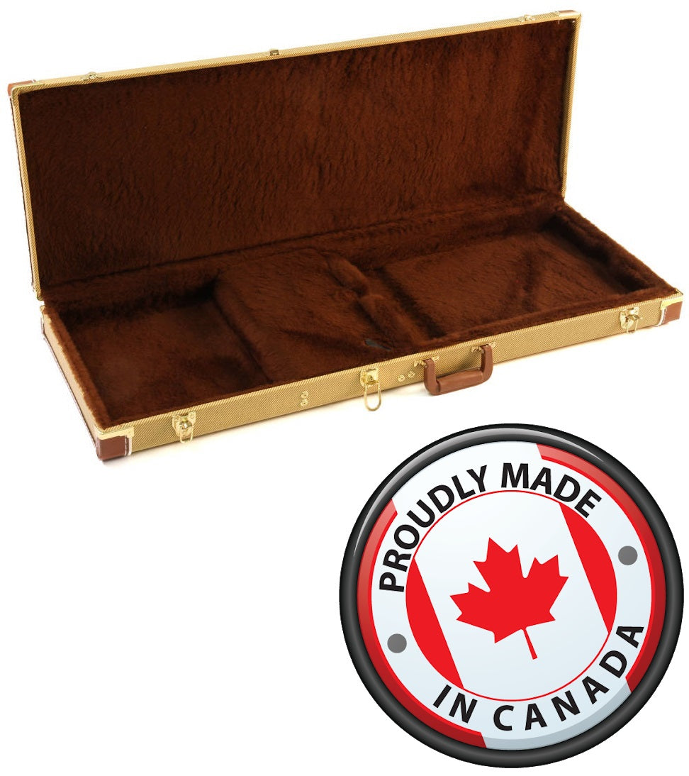 Deluxe Tweed Hardshell Rectangle Bass Guitar Case Model 231TW (Made In Canada)-(8118692970751)