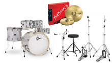 Load image into Gallery viewer, Gretsch Drums Energy 5-Piece Drum Set with Hardware Package &amp; Cymbals - Silver Sparkle
