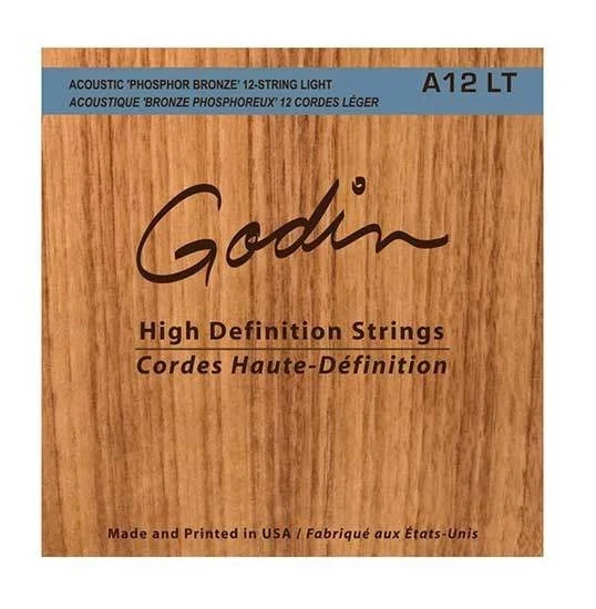 Godin 12 String Acoustic Guitar Phosphor Bronze Strings Light A12LT Made by D'Addario