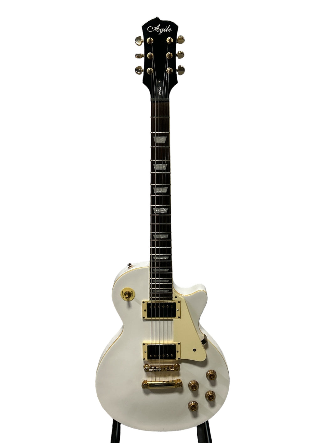 Agile Les Paul Style Electric Guitar White with Gold Hardware - Pre Owned