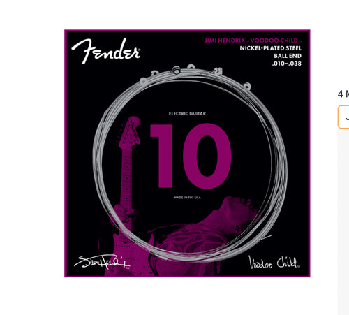 Fender Jimi Hendrix Voodoo Child Electric Strings, Ball End NPS, 10-38-(8350825087231)