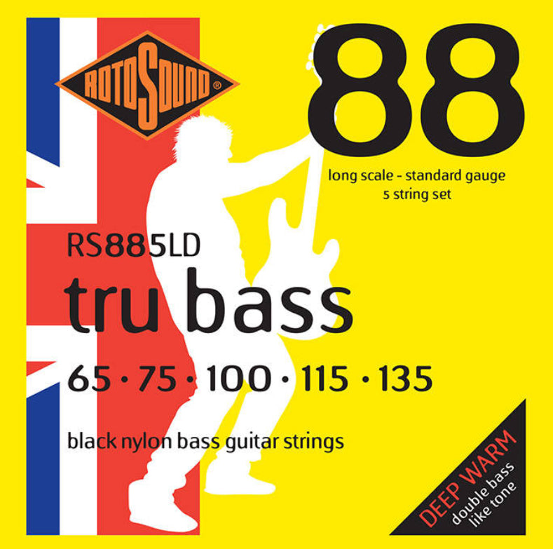 Rotosound Black Nylon Flatwound Bass 5-String Set 65-135