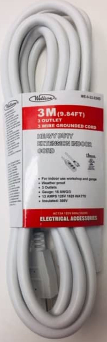 Heavy Duty Indoor Extension Cord, 3m (9.84 ft.)