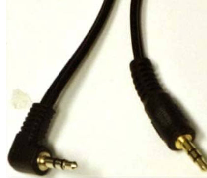 6 FT 3.5MM STEREO PLUG TO 3.5MM STEREO RIGHT ANGLE PLUG, FLAT CABLE