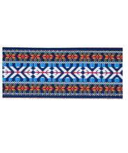 Load image into Gallery viewer, DEERING S-RETRO-EH RETRO LEATHER CRADLE BANJO STRAP - TRIBAL BLUE
