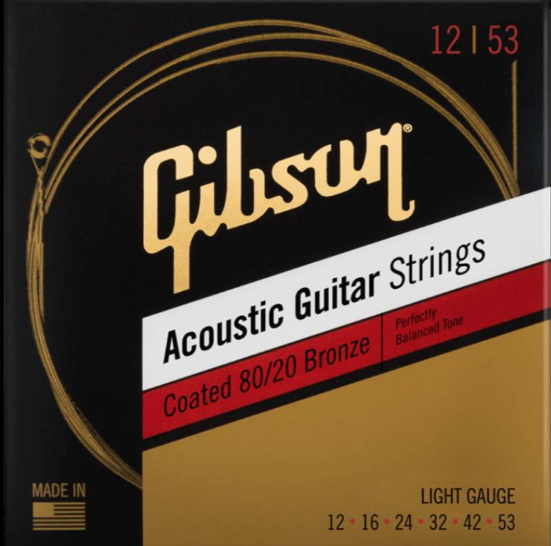 GIBSON SAG-CBRW12-1 Coated 80/20 Bronze Acoustic Strings - Light 12-53