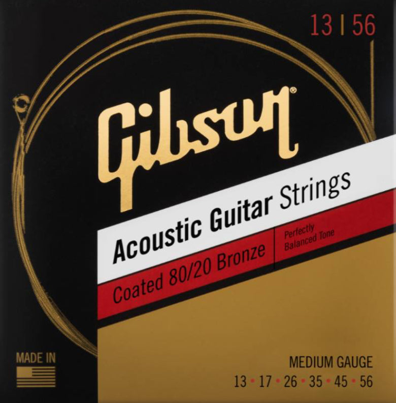 GIBSON SAG-CBRW13-1 Coated 80/20 Bronze Acoustic Strings - Medium 13-56