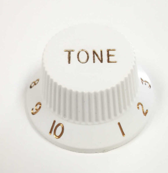 Strat Knob Tone - 24-spline White