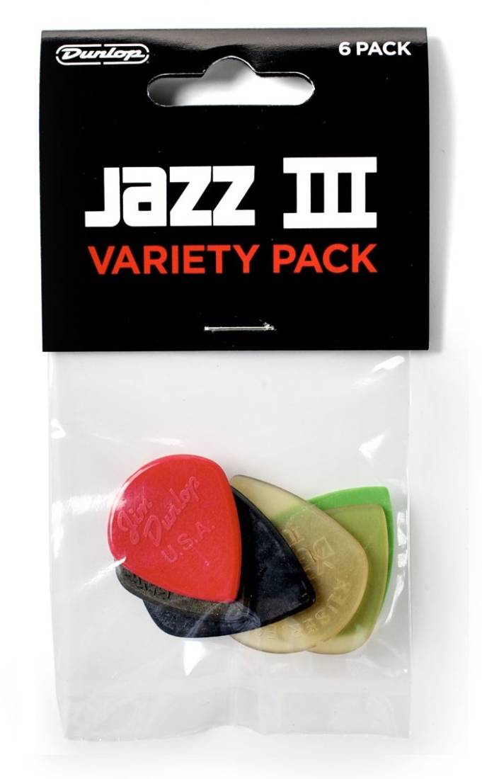 Jim Dunlop Variety Players Pack (12 Pack) Jazz III, Assorted