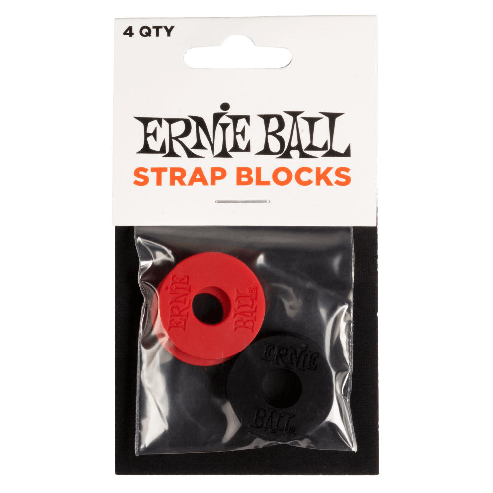 Ernie Ball Strap Blocks - Lot de 4 - Noir/Rouge