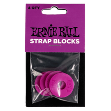 Charger l&#39;image dans la galerie, Ernie Ball Strap Blocks - Lot de 4 - Noir/Rouge
