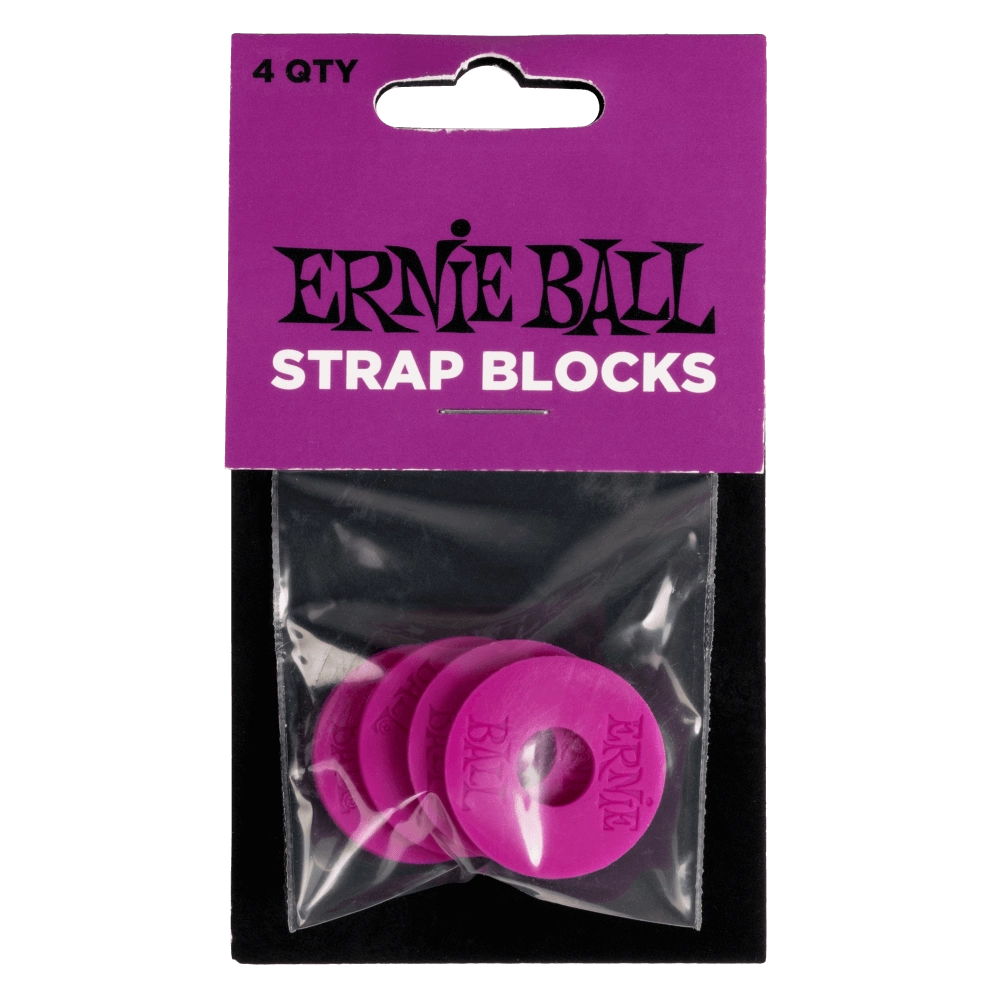 Ernie Ball Strap Blocks - Lot de 4 - Noir/Rouge