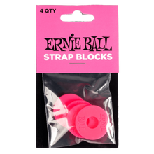 Charger l&#39;image dans la galerie, Ernie Ball Strap Blocks - Lot de 4 - Noir/Rouge
