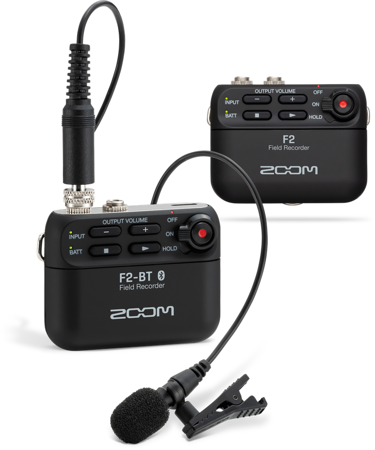 Zoom F2-BT 2-Channel Field Recorder and Lavalier Microphone w/ Bluetooth - Black ZF2BT