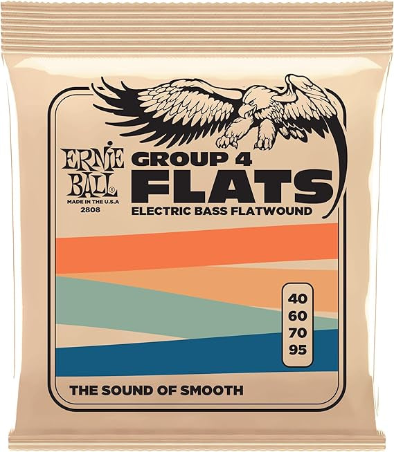 ERNIE BALL FLATWOUND GROUP IV 2808 ELECTRIC BASS STRINGS - 40-95 GAUGE