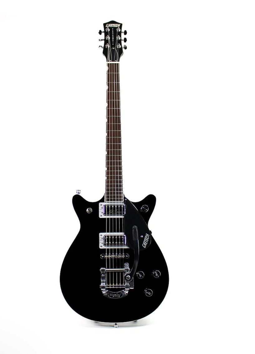 GRETSCH G5655T-CB ELECTROMATIC DOUBLE JET CENTER-BLOCK BLACK SEMI HOLLOW WITH HARDSHELL CASE- PRE OWNED