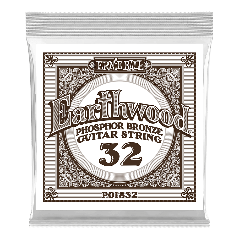 Ernie Ball Single Earthwood Phosphor Bronze Acoustic Guitar String - .032