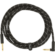 Load image into Gallery viewer, FENDER DELUXE SERIES, STRAIGHT/ANGLE, 10 FOOT BLACK AND WHITE TWEED INSTRUMENT CABLE
