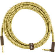 Charger l&#39;image dans la galerie, FENDER DELUXE SERIES, STRAIGHT/ANGLE, 10 FOOT YELLOW AND BROWN TWEED INSTRUMENT CABLE
