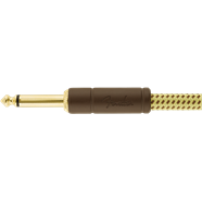 Charger l&#39;image dans la galerie, FENDER DELUXE SERIES, STRAIGHT/ANGLE, 10 FOOT YELLOW AND BROWN TWEED INSTRUMENT CABLE
