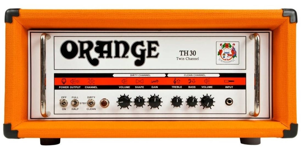 Orange TH30H 30w Twin channel valve head with FX loop, switchable to 15w/7w