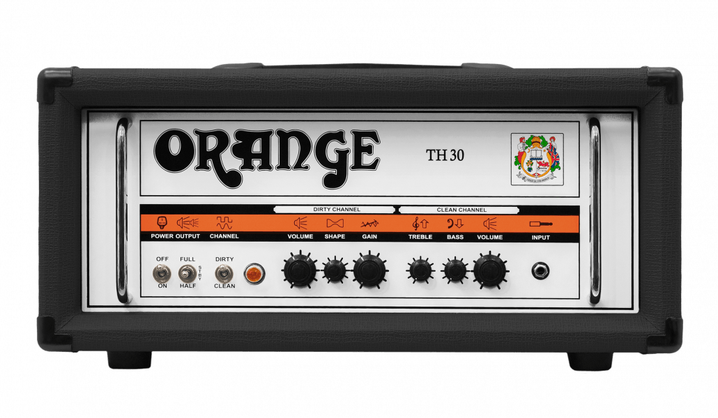 Orange TH30H-BK 30w Twin channel valve head with FX loop, switchable to 15w/7w Black Tolex