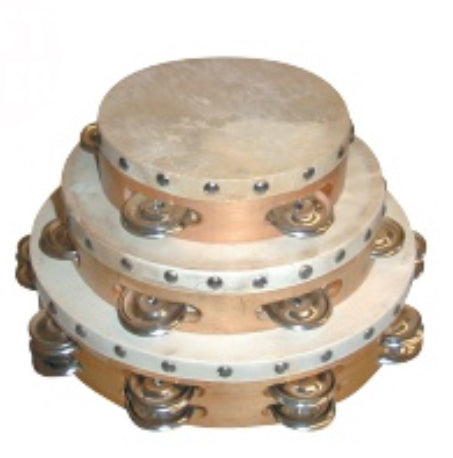 Wood Tambourines with Head - Various Sizes