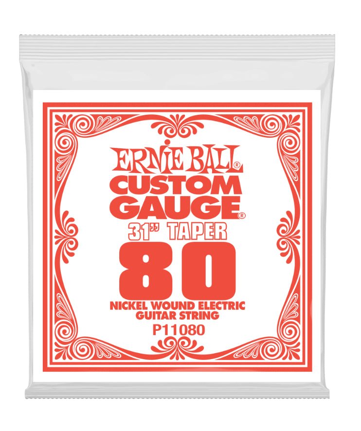 Ernie Ball Single Extra Long Nickel Wound Electric Guitar String - .080