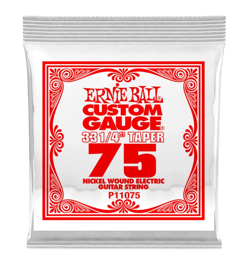 Ernie Ball Single Extra Long Nickel Wound Electric Guitar String - .075