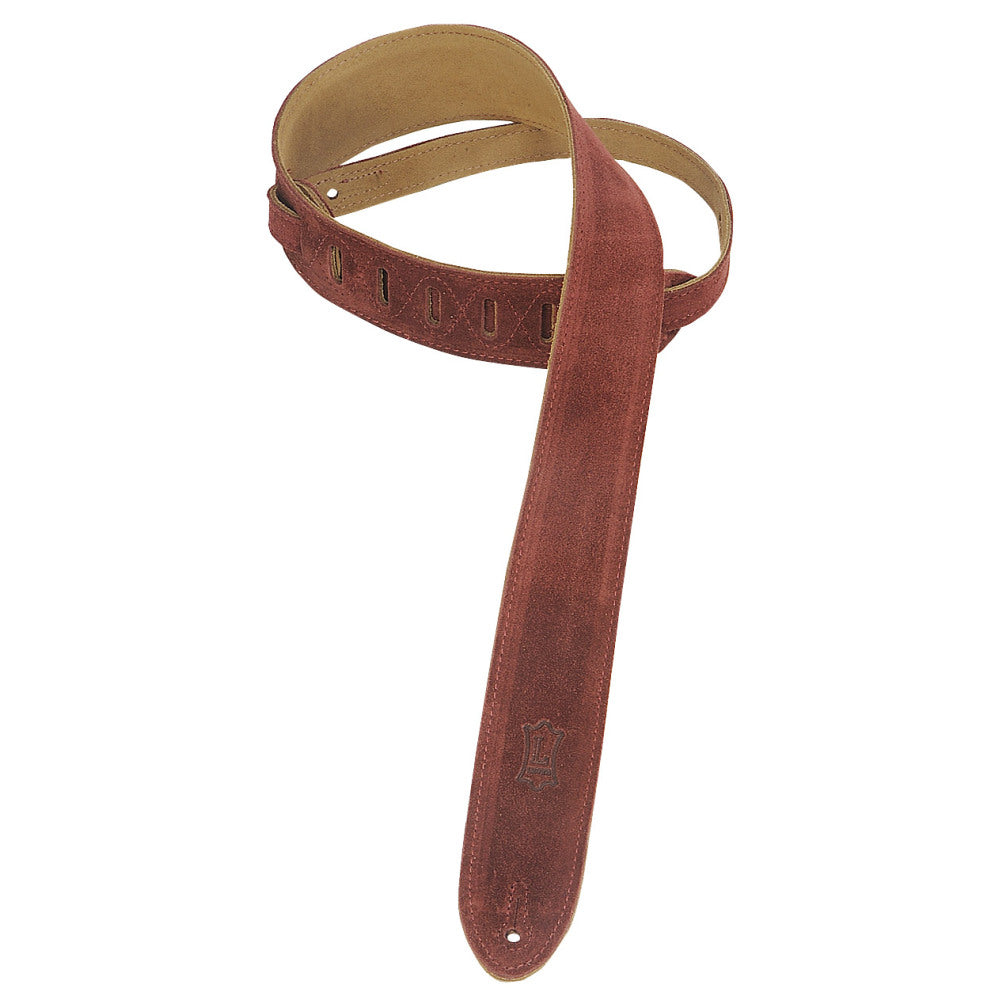 Levy’s 2″ Wide Burgundy Suede Guitar Strap