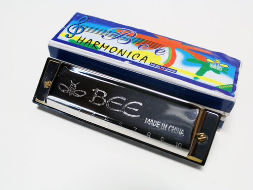 BEE DELUXE QUALITY 10 HOLE DIATONIC HARMONICA IN KEY OF C OR G-(8160550289663)