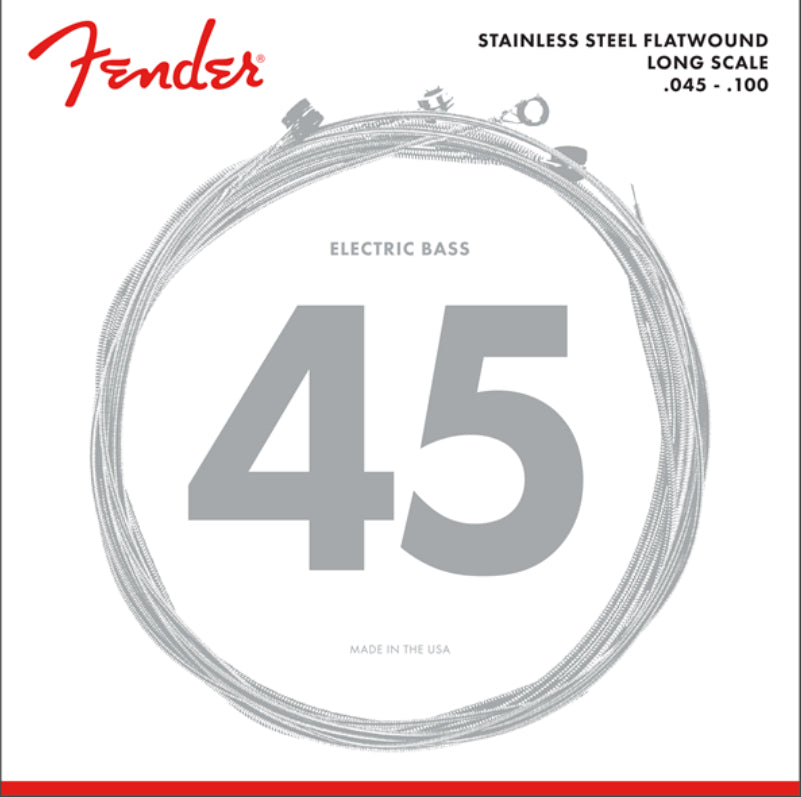 Fender 9050 Stainless Steel Flat Wound Bass Strings Various Gauges-(8161026408703)
